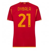 Fotballdrakt Dame AS Roma Paulo Dybala #21 Hjemmedrakt 2023-24 Kortermet